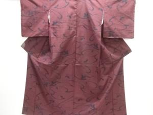 枝葉模様織り出し十日町紬着物